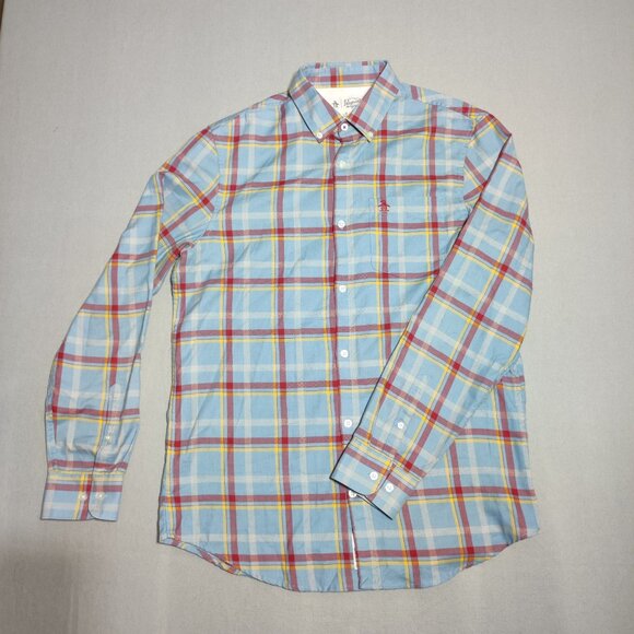 An Original Penguin by Munsingwear button down shirt men's sz M light blue check - Picture 1 of 11